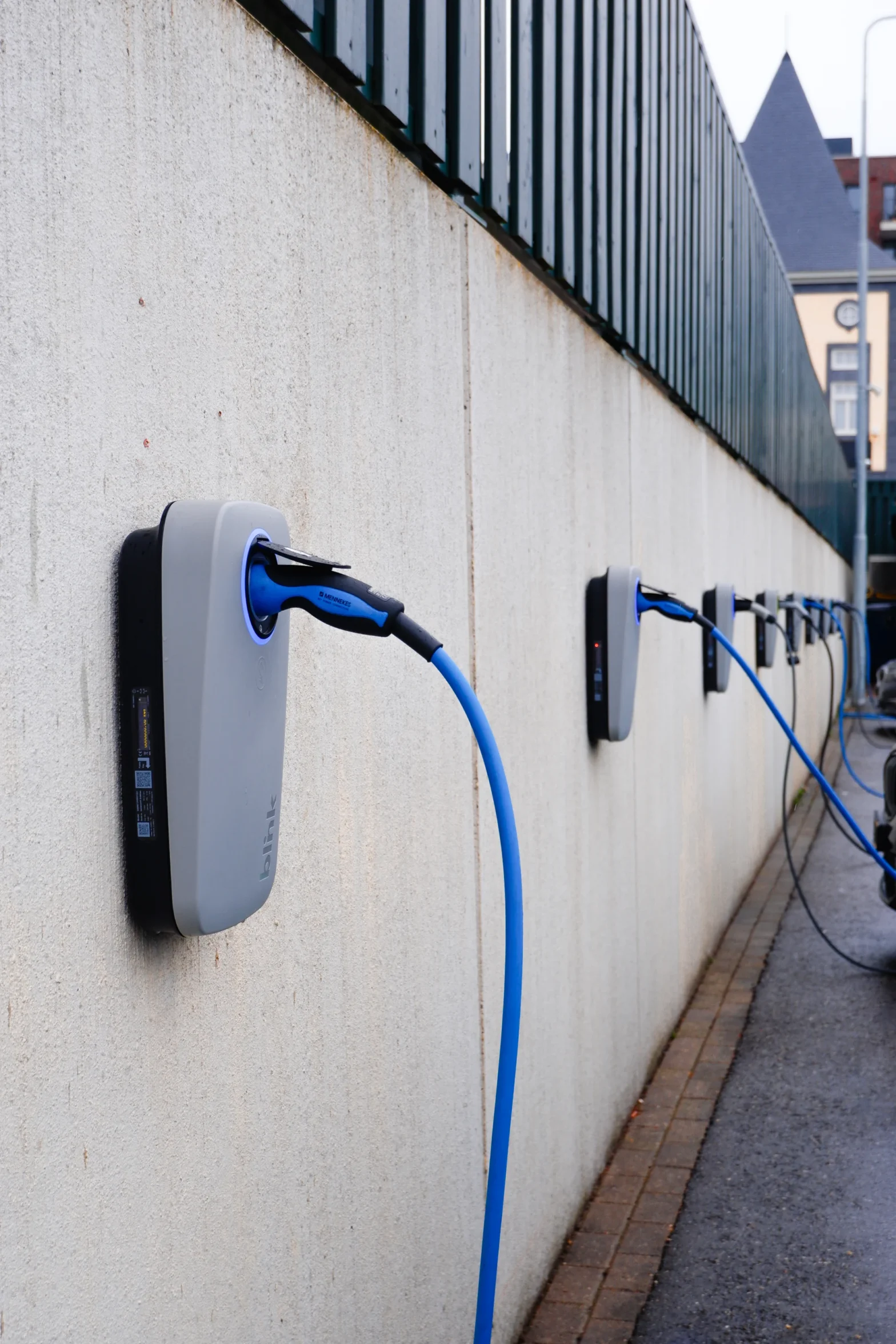 Multiple Blink Charging EQ 200 EV chargers at Fashion Outlet Roermond