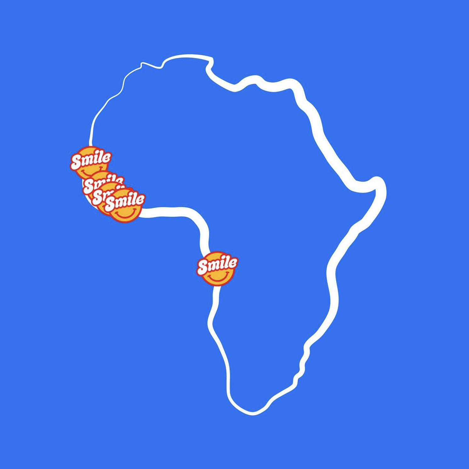 Smile Foods social media post showing the Smile Foods logo on a map of west Africa